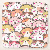 動物イラスト スクエアペーパーコースター (正面)