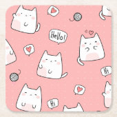 動物イラスト スクエアペーパーコースター (正面)
