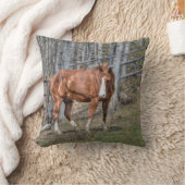 動物ウマ科の愛好家のための牧場の馬の写真デザイン クッション (ブランケット)