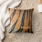 動物エレガント皮膚タイガープリントのパーソナライズ クッション (ブランケット)