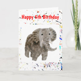 動物エレファントアートエイジ誕生日 カード