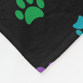 動物カラフルの手が黒にプリント フリースブランケット (角)