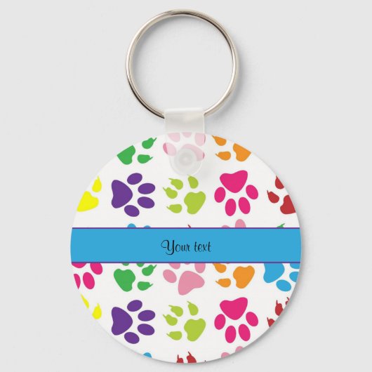 動物カラフルの手のプリント キーホルダー (正面)