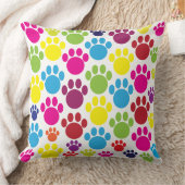 動物カラフルの手のプリント クッション (ブランケット)