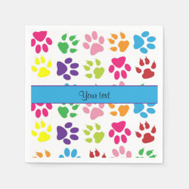 動物カラフルの手のプリント スタンダードカクテルナプキン