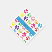 動物カラフルの手のプリント スタンダードカクテルナプキン (角)