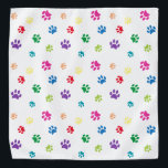 動物カラフルの手のプリント バンダナ<br><div class="desc">この可愛いカラフルの手のバンダナで動物をどれだけ愛しているかパターン(の模様が)あるを示せ。黒い背素晴らし景で見える。ペットが着て可愛く見えるに賭けろ!</div>