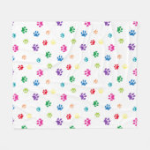 動物カラフルの手のプリント フリースブランケット (正面(横))