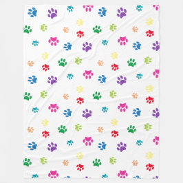 動物カラフルの手のプリント フリースブランケット