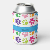動物カラフルの手のプリント 缶クーラー (缶裏面)