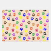 動物カラフルの足の形ピンク ラッピングペーパーシート (正面2)