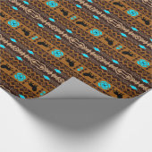 動物カラフルを使った部族幾何学模様 ラッピングペーパー (角)