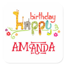 動物カラフルキャラクターハッピーバースデー