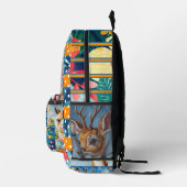 動物カラフル熱帯の花マーメイドマジカル プリントバックパック (右)