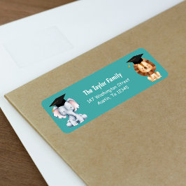 動物キッズプリスクール卒業リターンアドレス ラベル