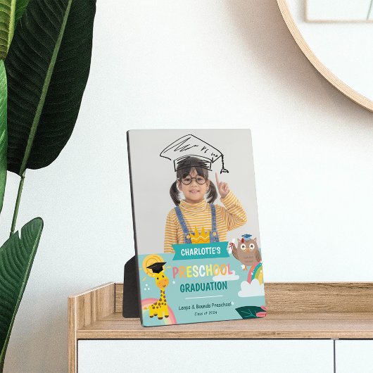 動物キッド幼稚園写真卒業 フォトプラーク
