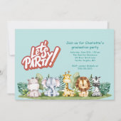 動物キップレスクール写真卒業パーティー招待状 招待状 (裏面)