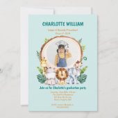 動物キップレスクール写真卒業パーティー 招待状 (正面)