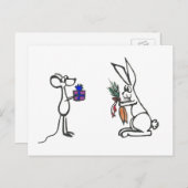 動物ギフト交換はがき空白の ポストカード (正面/裏面)