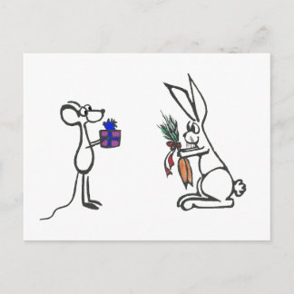 動物ギフト交換はがき空白の ポストカード