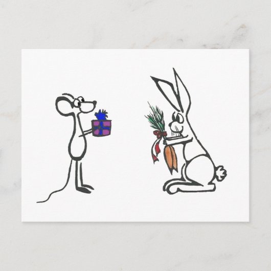 動物ギフト交換はがき空白の ポストカード (正面)