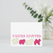 動物クラッカーの誕生日パーティーへようこそ インビテーションポストカード (スタンド正面)