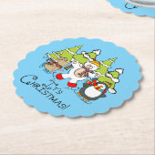 動物クリスマス ペーパーコースター (アングル)