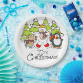 動物クリスマス ペーパープレート (パーティー)