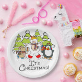 動物クリスマス ペーパープレート (パーティー)