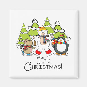 動物クリスマス マグネット