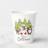 動物クリスマス 紙コップ (正面)