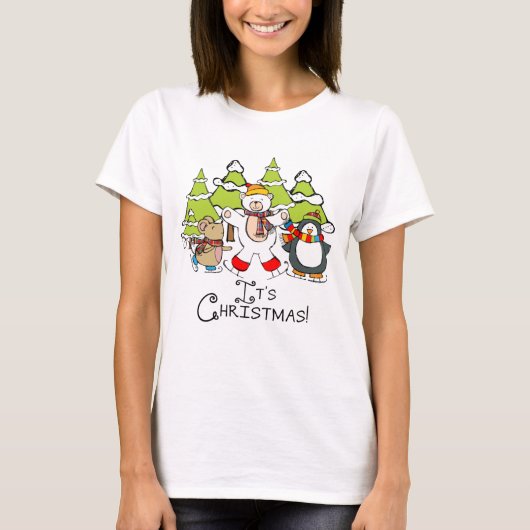 動物クリスマス Tシャツ (正面)