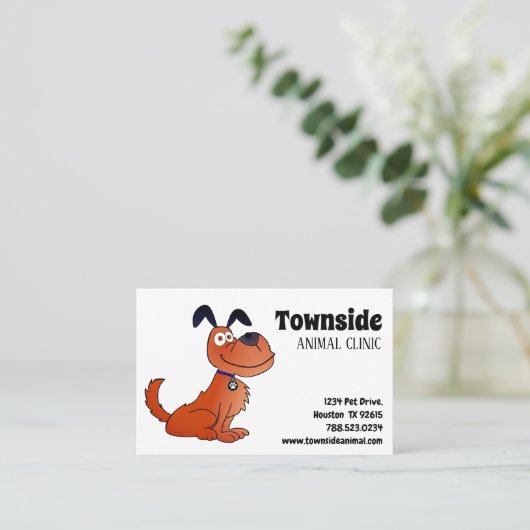 動物クリニックかわいい犬 名刺 (スタンド正面)