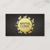 動物クリニック病院ペットケアシッター金ゴールド動物 予約カード (正面)