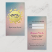 動物クリニック病院ペットケアシッター ゴールドアニマル 予約カード (正面/裏面)