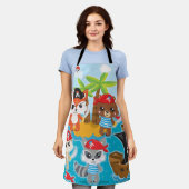 動物クルー海賊パーティーエプロン エプロン (着用した状態)