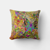 動物クールのシームレスなパターン – 蝶1 クッション (正面)