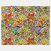 動物クールのシームレスなパターン – 蝶1 フリースブランケット (正面(横))