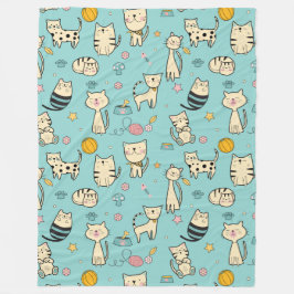 動物クール柄かわいい猫1 フリースブランケット