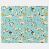 動物クール柄かわいい猫1 フリースブランケット (正面(横))