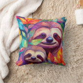 動物クール柄 – かわいいナマケモノ1 クッション (ブランケット)