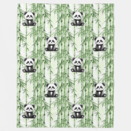 動物クール柄 – かわいいパンダ1 フリースブランケット