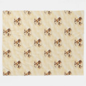 動物クール柄 – かわいい犬5 フリースブランケット (正面(横))