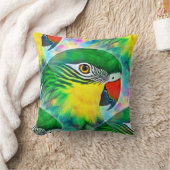 動物クール模様 – オウム鳥1 クッション (ブランケット)
