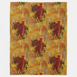 動物クール模様 – ギラフ1 フリースブランケット