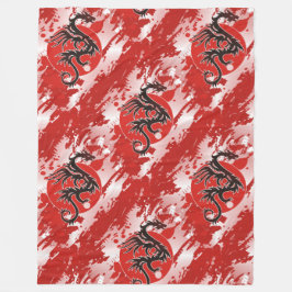 動物クール模様 – ドラゴン4 フリースブランケット