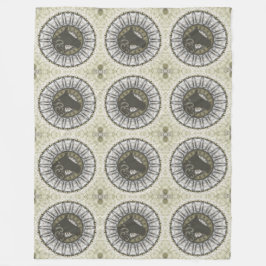 動物クール模様 – マンダラホース1 フリースブランケット