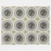 動物クール模様 – マンダラホース1 フリースブランケット (正面(横))