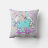 動物クール模様 – 漫画ユニコーン1 クッション (裏面)