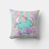 動物クール模様 – 漫画ユニコーン1 クッション (正面)